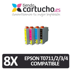 PACK 8 (ELIJA COLORES) CARTUCHOS COMPATIBLES EPSON T0711/2/3/4 PARA LA IMPRESORA Cartouches d'encre Epson Stylus SX405W