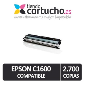 Toner NEGRO EPSON C1600 compatible, sustituye al toner original EPSON C13S050190 PERTENENCIENTE A LA REFERENCIA Toner Epson C1600 / CX16