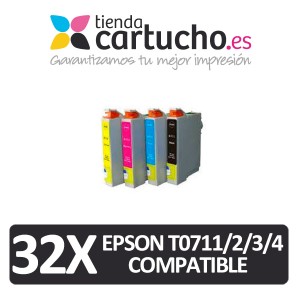 PACK 32 (ELIJA COLORES) CARTUCHOS COMPATIBLES EPSON T0711/2/3/4 PERTENENCIENTE A LA REFERENCIA Encre Epson T0711/2/3/4