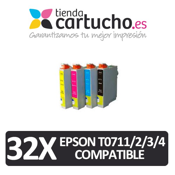 Pack 32 (Choisir Couleurs) Cartouches Compatibles Epson T0711/2/3/4 Pack 32 (Choisir Couleurs) Cartouches Compatibles Epson T0711/2/3/4