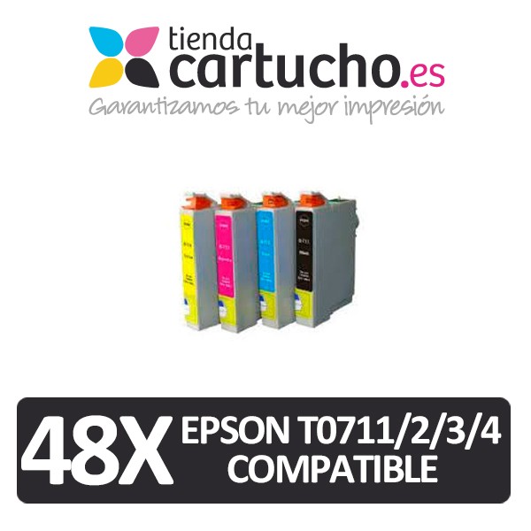 Pack 48 (Choisir Couleurs) Cartouches Compatibles Epson T0711/2/3/4 Pack 48 (Choisir Couleurs) Cartouches Compatibles Epson T0711/2/3/4