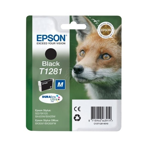 CARTOUCHE ORIGINAL EPSON T1281 NOIR C13T12814010 CARTOUCHE ORIGINAL EPSON T1281 NOIR C13T12814010