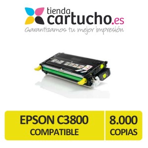 Toner AMARILLO EPSON C3800 compatible, sustituye al toner original EPSON C13S051124 PARA LA IMPRESORA Epson Aculaser C3800DN