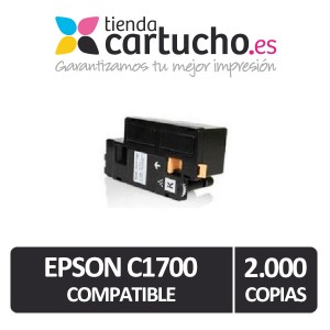 Toner NEGRO EPSON C1700 compatible, sustituye al toner original EPSON C13S050614 PARA LA IMPRESORA Epson Aculaser C1700