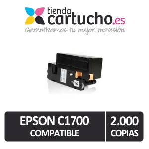 Toner NEGRO EPSON C1700 compatible, sustituye al toner original EPSON C13S050614 PARA LA IMPRESORA Epson Aculaser CX17