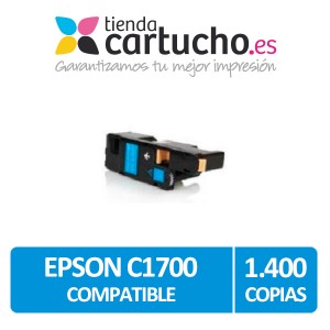 Toner CYAN EPSON C1700 compatible, sustituye al toner original EPSON C13S050613 PARA LA IMPRESORA Epson Aculaser C1750W