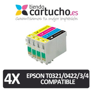 PACK 4 (ELIJA COLORES) CARTUCHOS COMPATIBLES EPSON T0321/421/422/423 PERTENENCIENTE A LA REFERENCIA Encre Epson T0321/T0422/423/424