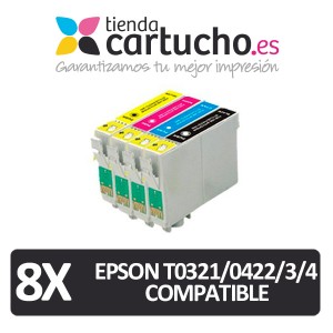 PACK 4 (ELIJA COLORES) CARTUCHOS COMPATIBLES EPSON T0321/421/422/423 PARA LA IMPRESORA Epson  Stylus C 82 WN