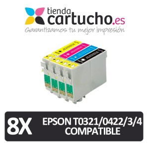 PACK 4 (ELIJA COLORES) CARTUCHOS COMPATIBLES EPSON T0321/421/422/423 PARA LA IMPRESORA Epson  Stylus C 82 N