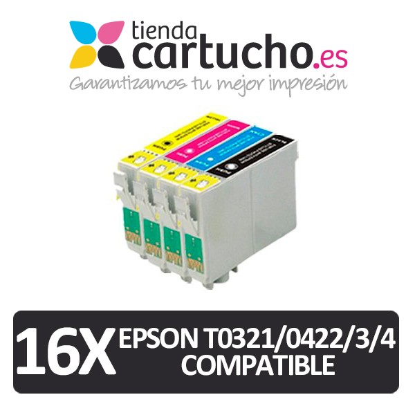 PACK 16 (CHOISIR LES COULEURS) CARTOUCHES COMPATIBLES EPSON T0321/422/423/424 PACK 16 (CHOISIR LES COULEURS) CARTOUCHES COMPATIBLES EPSON T0321/422/423/424