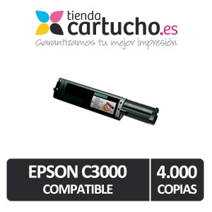 Toner NEGRO EPSON C3000 compatible, sustituye al toner original C13S050213 PARA LA IMPRESORA Epson Aculaser C3000N