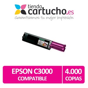 Toner MAGENTA EPSON C3000 compatible, sustituye al toner original C13S050211 PARA LA IMPRESORA Epson Aculaser C3000N
