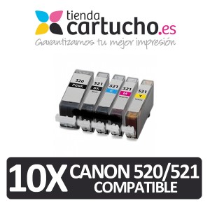 PACK 10 (ELIJA COLORES) CARTUCHOS COMPATIBLES CANON PGI-520 CLI-521 PARA LA IMPRESORA Cartouches d'encre Canon Pixma MP990