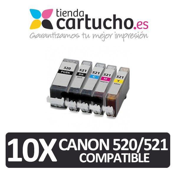 PACK 10 (CHOISIR LES COULEURS) CARTOUCHES COMPATIBLES CANON PGI-520 CLI-521 PACK 10 (CHOISIR LES COULEURS) CARTOUCHES COMPATIBLES CANON PGI-520 CLI-521