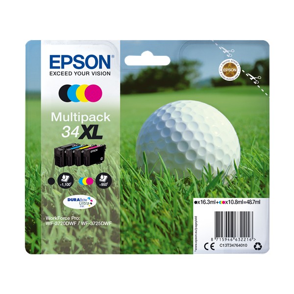 Epson 34XL pack Couleurs, cartouches d'encre originales Epson 34XL pack Couleurs, cartouches d'encre originales