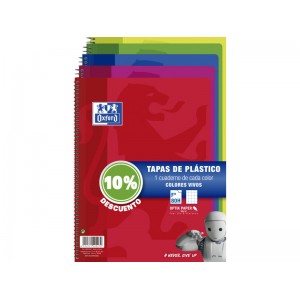 OXFORD Pack 5 Cuadernos Fº T.Polipropileno School 80H 4X4