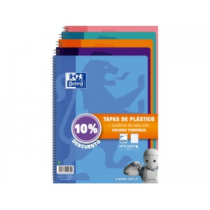 OXFORD Pack 5 Cuadernos Fº T.Polipropileno School 80H 4X4