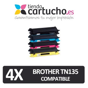 PACK 4 (Elija colores) Toner compatible Brother TN135 PARA LA IMPRESORA Toner imprimante Brother DCP-9042CN