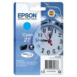 Epson 27 Cyan. T2702 Cartucho de Tinta Original PERTENENCIENTE A LA REFERENCIA Encre Epson 27 / 27XL