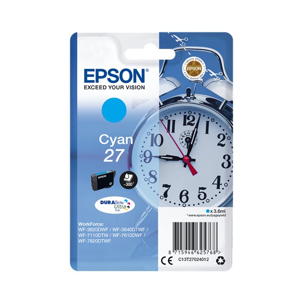 Epson 27 Cyan. T2702 Cartouche de Encre Original Epson 27 Cyan. T2702 Cartouche de Encre Original