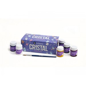 LA PAJARITA Pintura cristal agua Caja 6 Ud + pincel 