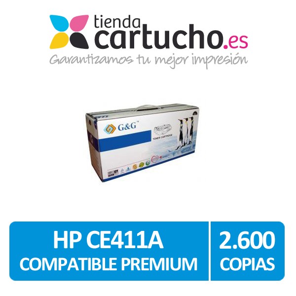 Toner HP CE411A Cyan compatible Premium G&G Toner HP CE411A Cyan compatible Premium G&G