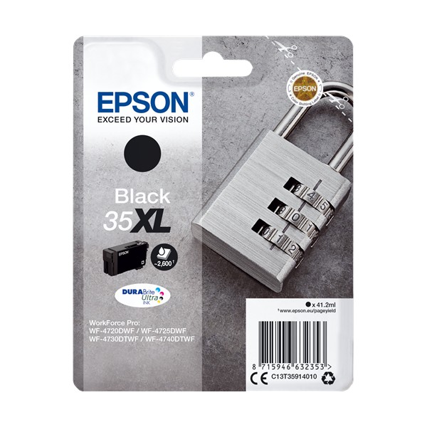Epson 35XL Noir, Cartouche De Encre Original Epson 35XL Noir, Cartouche De Encre Original