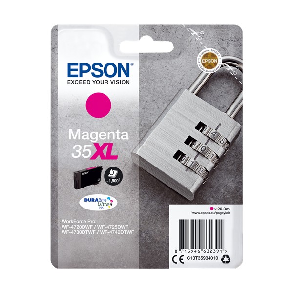 Epson 35XL Magenta, Cartouche De Encre Original Epson 35XL Magenta, Cartouche De Encre Original