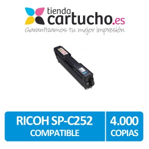 Toner Ricoh SPC252 Cyan Compatible PARA LA IMPRESORA Cartouches Ricoh Aficio SPC252DN / SF