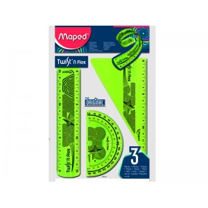 MAPED Kit regla, escuadra y cartabón flexible
