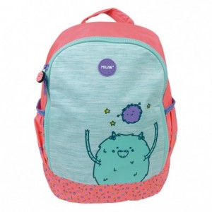 Milán Mochila infantil pequeña Mimo rosa y turquesa