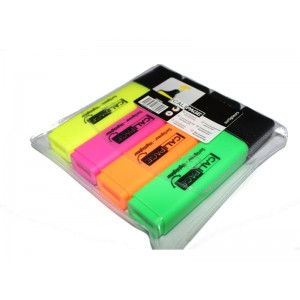 Calipage pack 4 marcadores fluorescentes. Punta cincel 2-5mm.