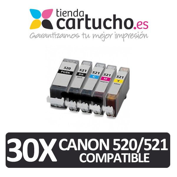 PACK 30 (CHOISIR LES COULEURS) CARTOUCHES COMPATIBLES CANON PGI-520 CLI-521 PACK 30 (CHOISIR LES COULEURS) CARTOUCHES COMPATIBLES CANON PGI-520 CLI-521