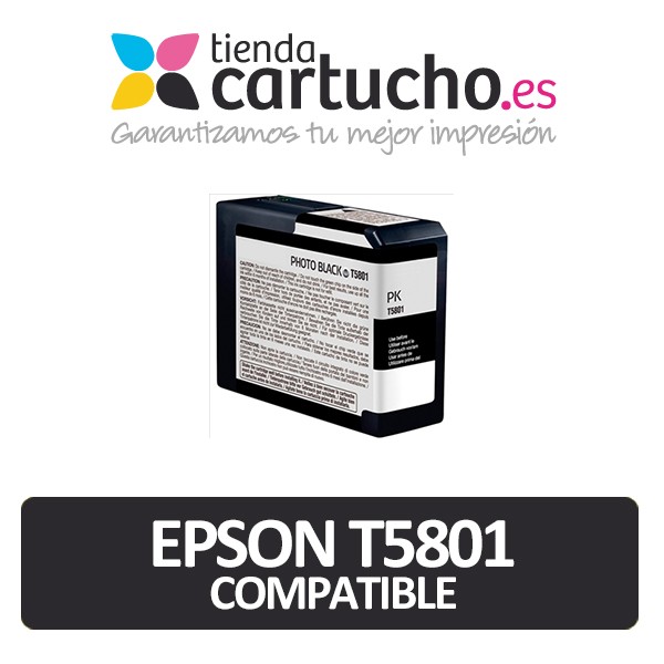 Cartouche d'encre Epson T5801 noir photo compatible Cartouche d'encre Epson T5801 noir photo compatible