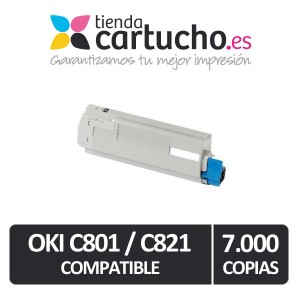 Toner OKI C801 / C821 Compatible Negro PARA LA IMPRESORA Toner OKI C801