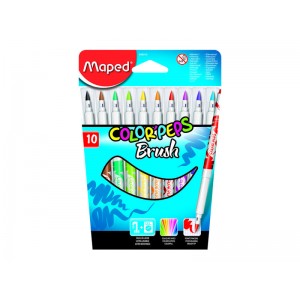 MAPED Rotuladores Estuche 10 Ud Punta pincel 