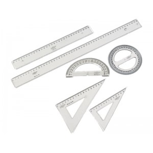 FAIBO Regla 20 cm Plana Transparente
