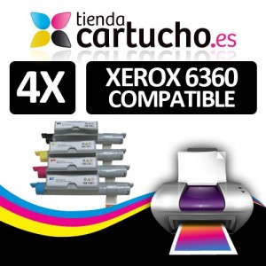 PACK 4 (ELIJA COLORES) TONER COMPATIBLES XEROX PHASER 6360 PERTENENCIENTE A LA REFERENCIA Toner Xerox Phaser 6360