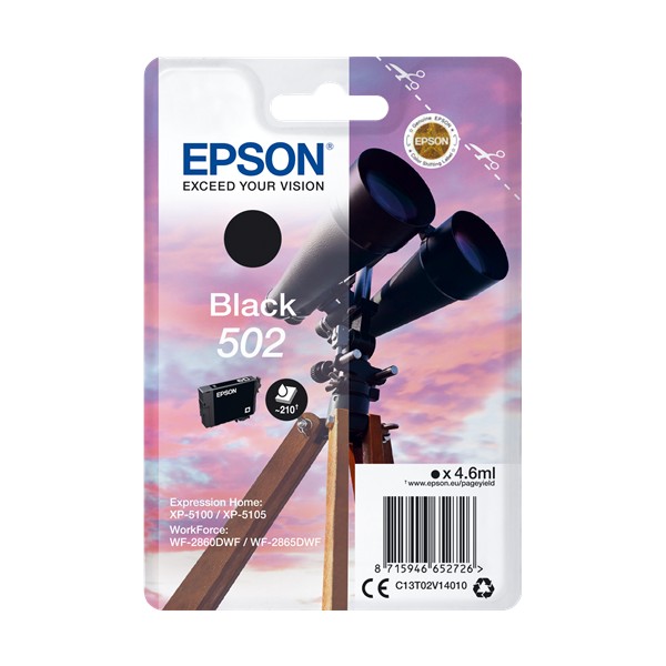 Epson 502 Noir Original (C13T02V14010) Epson 502 Noir Original (C13T02V14010)