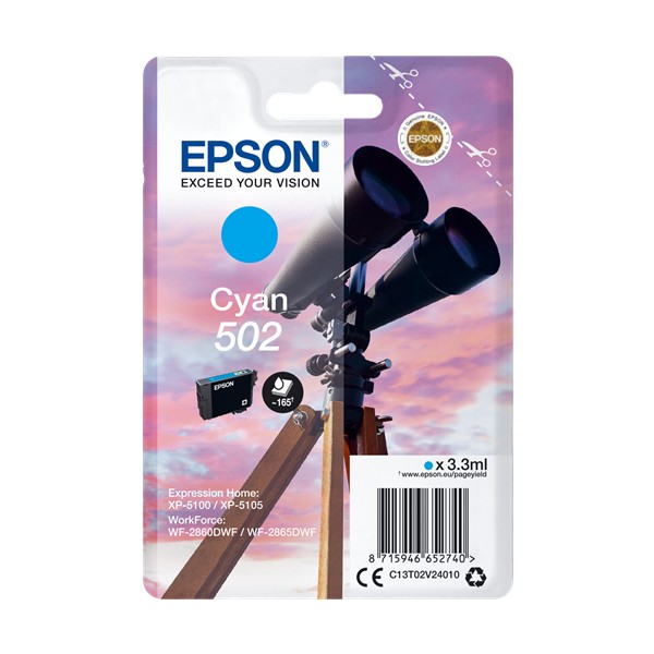 Epson 502 Cyan Original (C13T02V24010) Epson 502 Cyan Original (C13T02V24010)