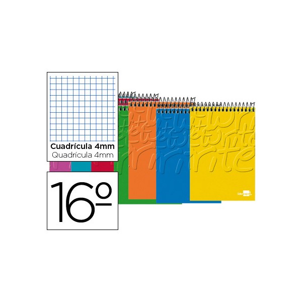 Cuaderno espiral liderpapel bolsillo 16º apaisado tapa blanda BQ01 Cuaderno espiral liderpapel bolsillo 16º apaisado tapa blanda BQ01