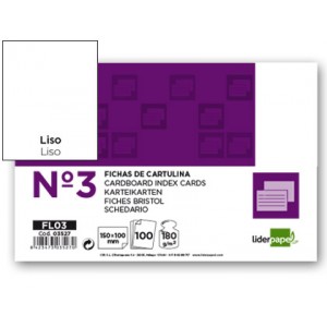 Ficha liderpapel lisa nº3 100x150mm paquete de 100 180g FL03