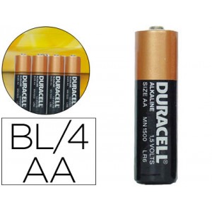 Pila duracell alcalina simply aa blister con 4 pilas S0560250
