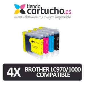 Pack 4 cartuchos comapatibles brother lc970 lc1000 + Elija colores que prefiera + PARA LA IMPRESORA Cartouches d'encre Brother DCP-153C