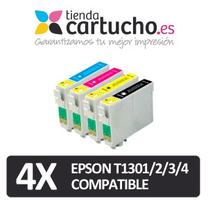 PACK 4 (ELIJA COLORES) CARTUCHOS COMPATIBLES EPSON T1301/2/3/4 PARA LA IMPRESORA Epson WorkForce WF-3540DTWF