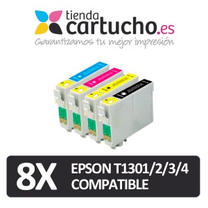 PACK 8 (ELIJA COLORES) CARTUCHOS COMPATIBLES EPSON T1301/2/3/4 PERTENENCIENTE A LA REFERENCIA Encre Epson T1301/2/3/4
