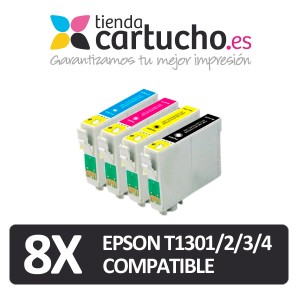 PACK 8 (ELIJA COLORES) CARTUCHOS COMPATIBLES EPSON T1301/2/3/4 PARA LA IMPRESORA Epson WorkForce WF-3530DTWF