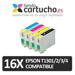 PACK 16 (ELIJA COLORES) CARTUCHOS COMPATIBLES EPSON T1301/2/3/4 PERTENENCIENTE A LA REFERENCIA Encre Epson T1301/2/3/4
