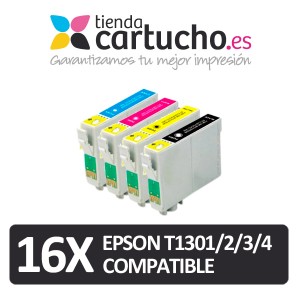 PACK 16 (ELIJA COLORES) CARTUCHOS COMPATIBLES EPSON T1301/2/3/4 PARA LA IMPRESORA Cartouches d'encre Epson Stylus SX620FW