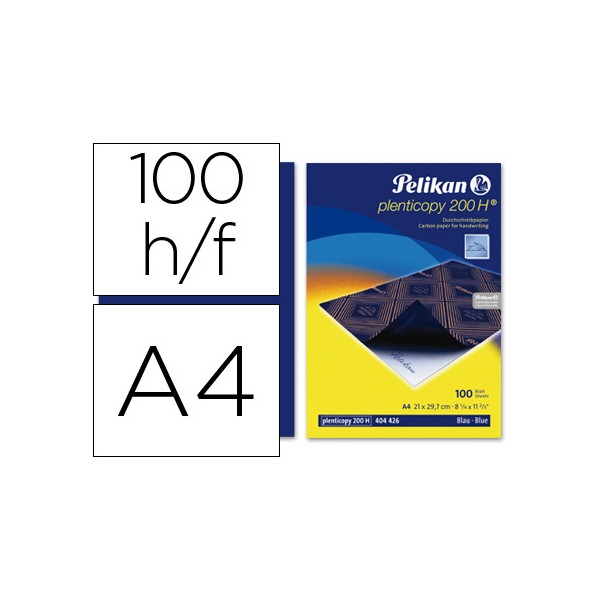 Papel carbon pelikan azul tamaño a-4 -caja de 100 unidades. Papel carbon pelikan azul tamaño a-4 -caja de 100 unidades.